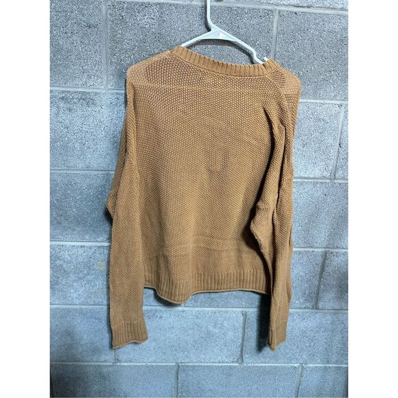 American Eagle Henley Pullover Open Knit Sweater Tan Size XL - Picture 3 of 3